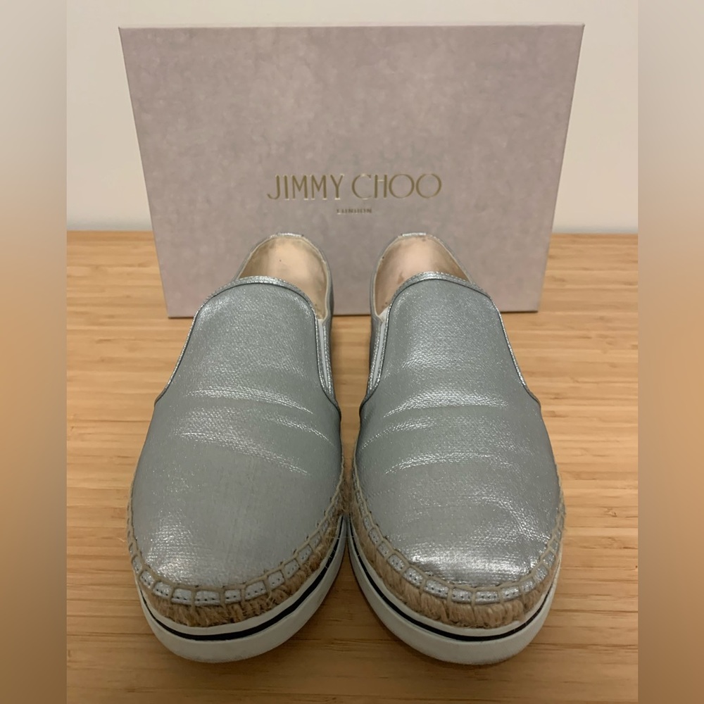 Jimmy choo dawn espadrilles in silver
